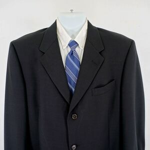 Hart Schaffner Marx Comfort Parisian 44L‎ Black Thick Textured Wool Sport Coat